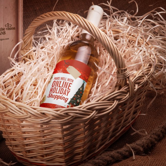 Mid-Century Modern | Funny Christmas Holiday Wine Label (Creator Uploaded)