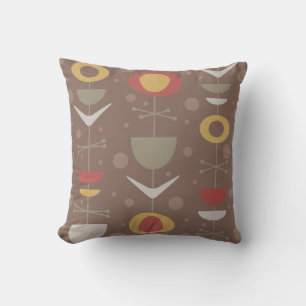 Mid Century Modern Garden Brown Cushion