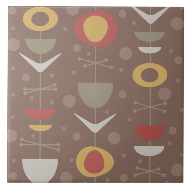 Mid Century Modern Garden Brown Tile (Front)