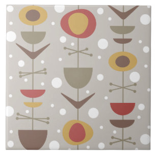Mid Century Modern Garden Multicolored Tile