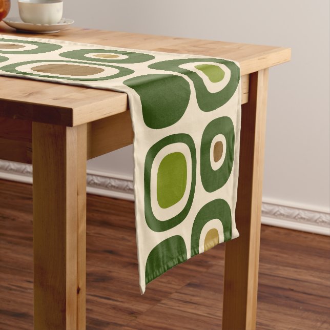 Mid Century Modern Garden Path Pattern Short Table Runner (In Situ)