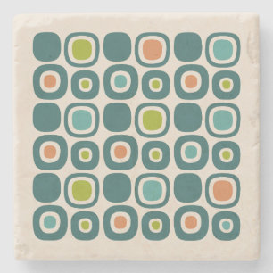 Mid Century Modern Garden Path Pattern Stone Coaster