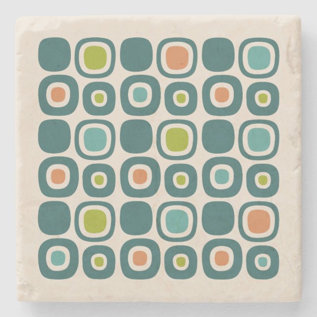 Mid Century Modern Garden Path Pattern Stone Coaster (Front)