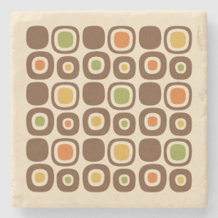 Mid Century Modern Garden Path Pattern Stone Coaster