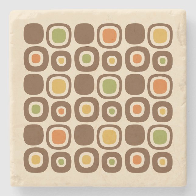 Mid Century Modern Garden Path Pattern Stone Coaster (Front)