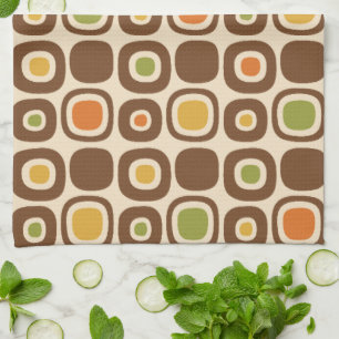 Mid Century Modern Garden Path Pattern Tea Towel