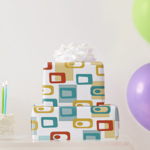 Mid Century Modern Geo Pod Pattern Wrapping Paper