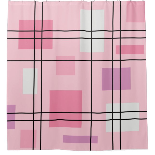 Mid Century Modern Geometric 13 Shower Curtain (Front)