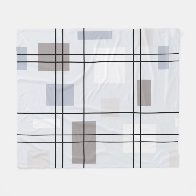 Mid Century Modern Geometric 16 Fleece Blanket (Front (Horizontal))