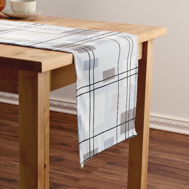 Mid Century Modern Geometric 16 Short Table Runner (In Situ)