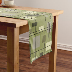 Mid Century Modern Geometric 18 Short Table Runner