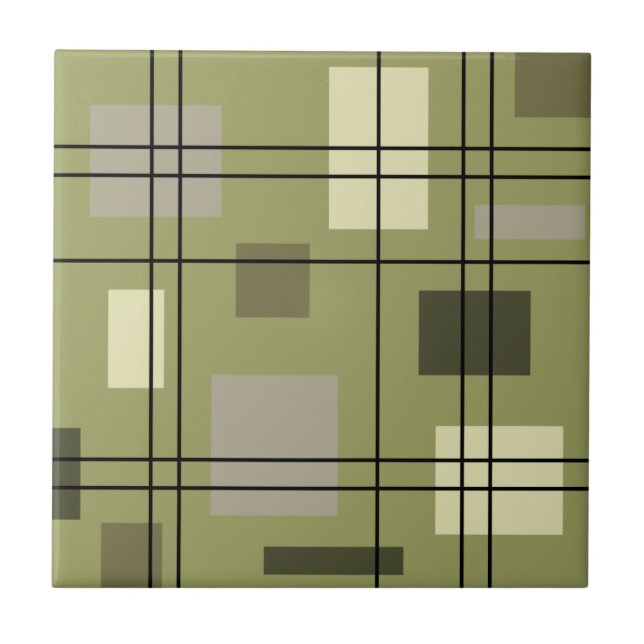 Mid Century Modern Geometric 18 Tile (Front)