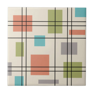 Mid Century Modern Geometric 3 Tile