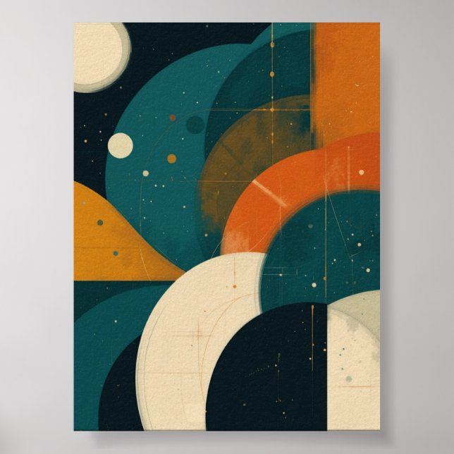 Mid-Century Modern Geometric Abstract Art – Bauhau Poster (Front)