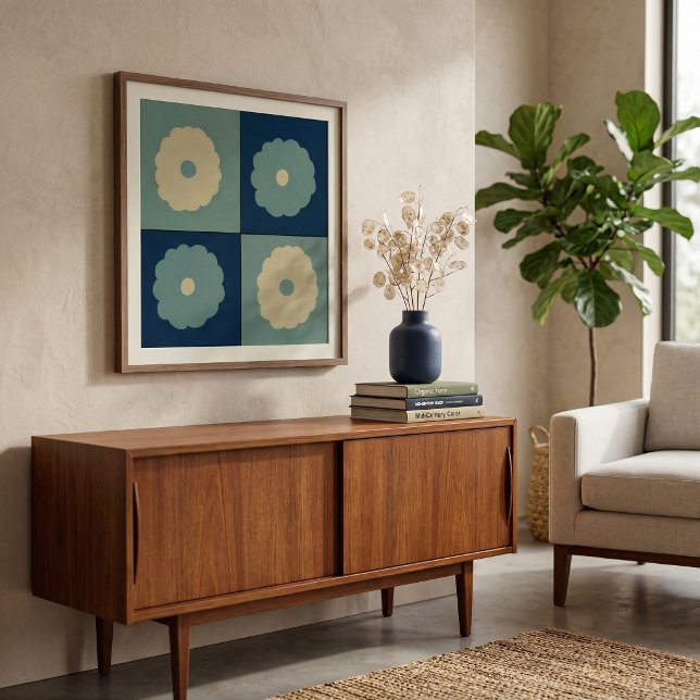  Mid-century modern geometric abstract boho shapes Poster (Creator Uploaded)