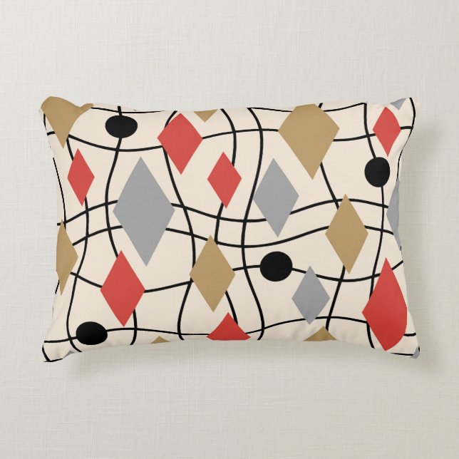 Mid Century Modern Geometric Abstract Decorative Cushion (Front)