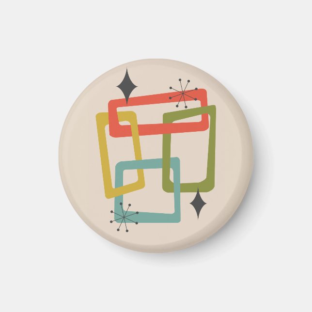 Mid-Century Modern Geometric Abstract Magnet (Front)