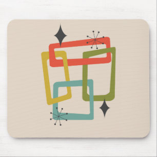 Mid-Century Modern Geometric Abstract Mouse Mat