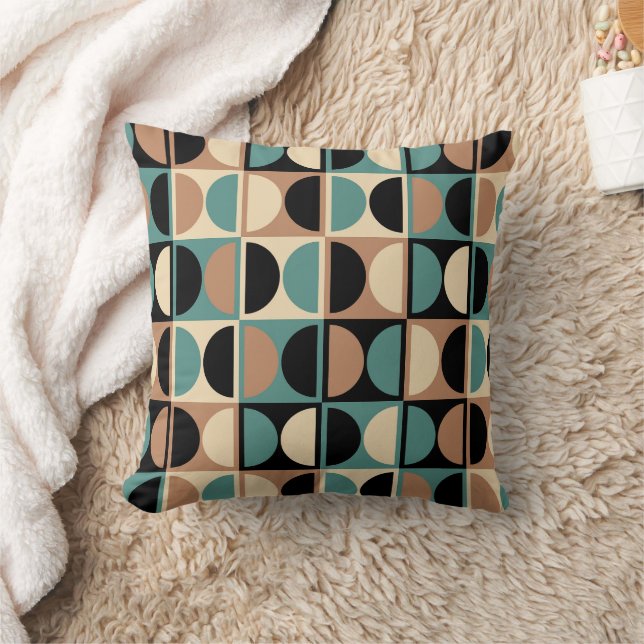 Mid Century Modern Geometric Abstract Pattern Cushion (Blanket)