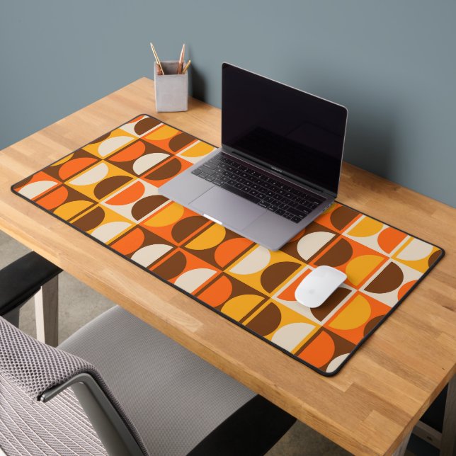 Mid Century Modern Geometric Abstract Pattern Desk Mat (Office 2)