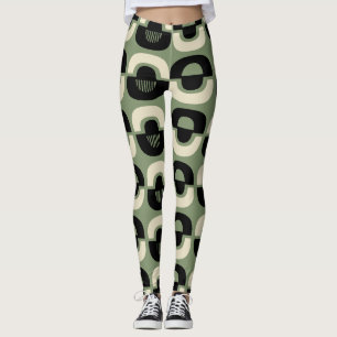 Mid Century Modern Geometric Abstract Pattern Leggings