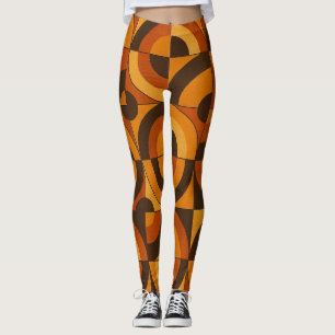Mid Century Modern Geometric Abstract Pattern Leggings