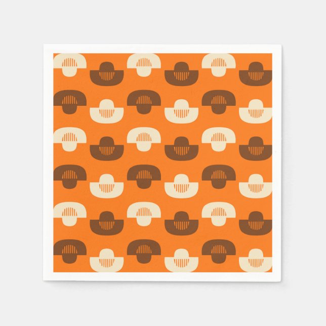 Mid Century Modern Geometric Abstract Pattern Napkin (Front)