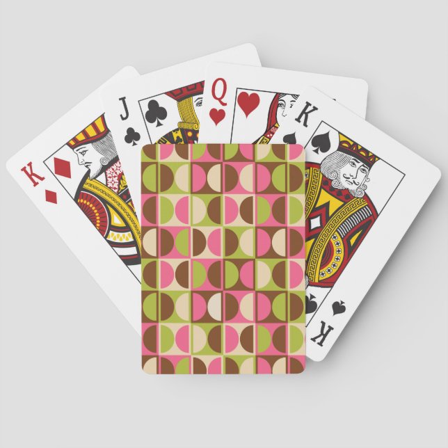 Mid Century Modern Geometric Abstract Pattern Playing Cards (Back)
