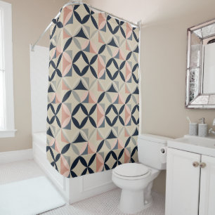 Mid Century Modern Geometric Abstract Pattern Shower Curtain