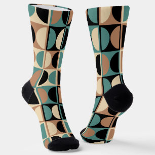 Mid Century Modern Geometric Abstract Pattern Socks