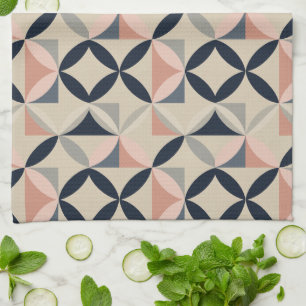 Mid Century Modern Geometric Abstract Pattern  Tea Towel