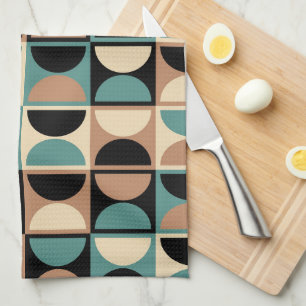 Mid Century Modern Geometric Abstract Pattern Tea Towel