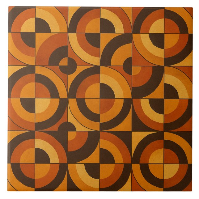 Mid Century Modern Geometric Abstract Pattern Tile (Front)