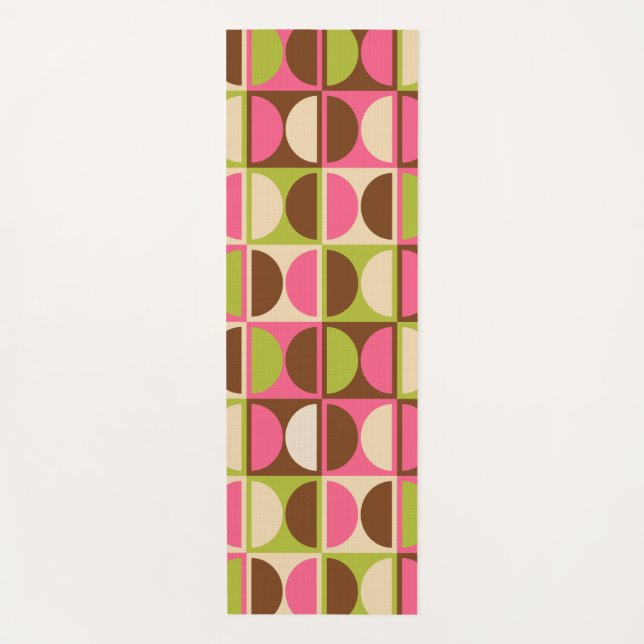 Mid Century Modern Geometric Abstract Pattern Yoga Mat (Front)