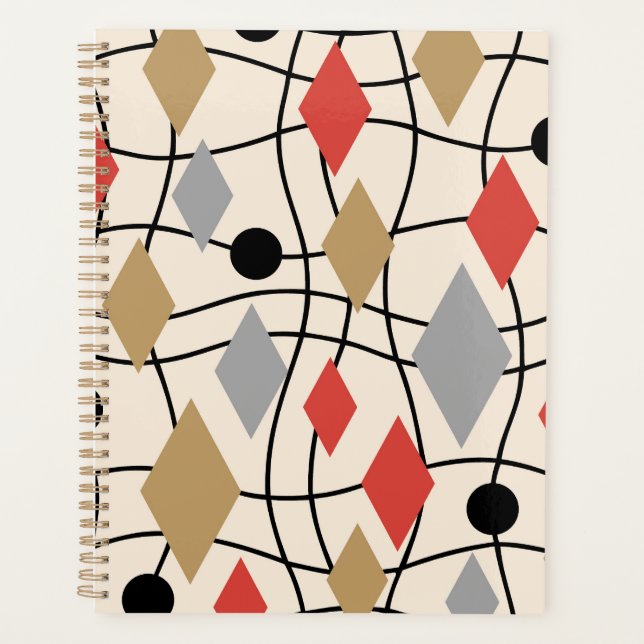 Mid Century Modern Geometric Abstract Planner (Front)