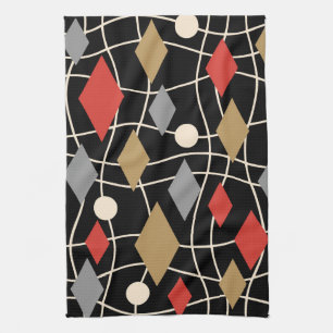 Mid Century Modern Geometric Abstract Tea Towel