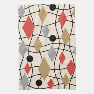 Mid Century Modern Geometric Abstract Tea Towel