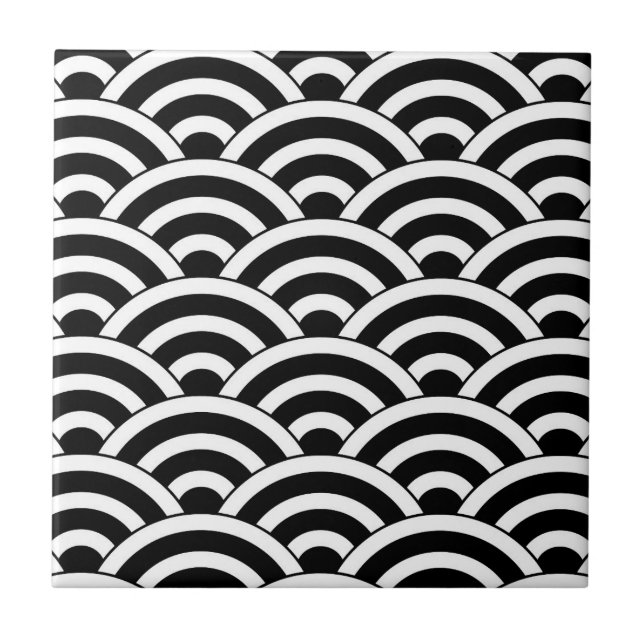 Mid Century Modern Geometric Arch Pattern Tile (Front)