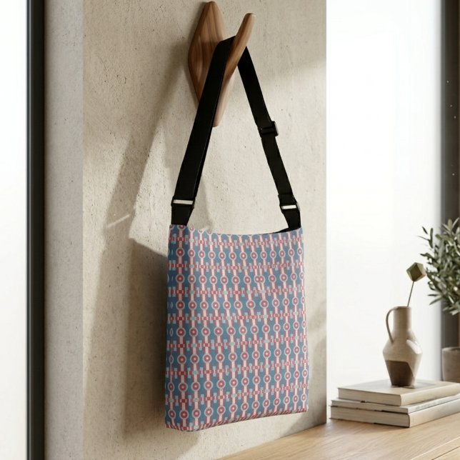 Mid-Century Modern Geometric Art Pattern Print Crossbody Bag (Creator Uploaded)