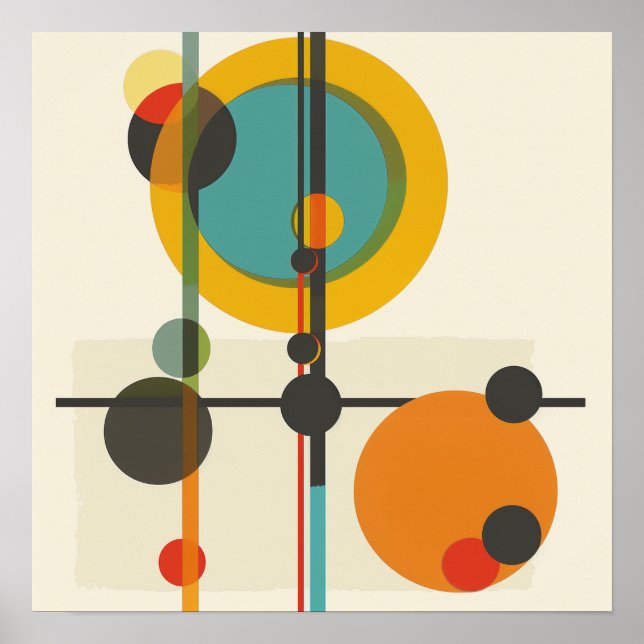 Mid-Century Modern Geometric Art Print (Front)