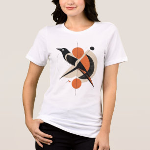 Mid-Century Modern Geometric Bird Abstract Art T-S Tri-Blend Shirt