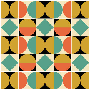 Mid Century Modern Geometric Border 4 Tile