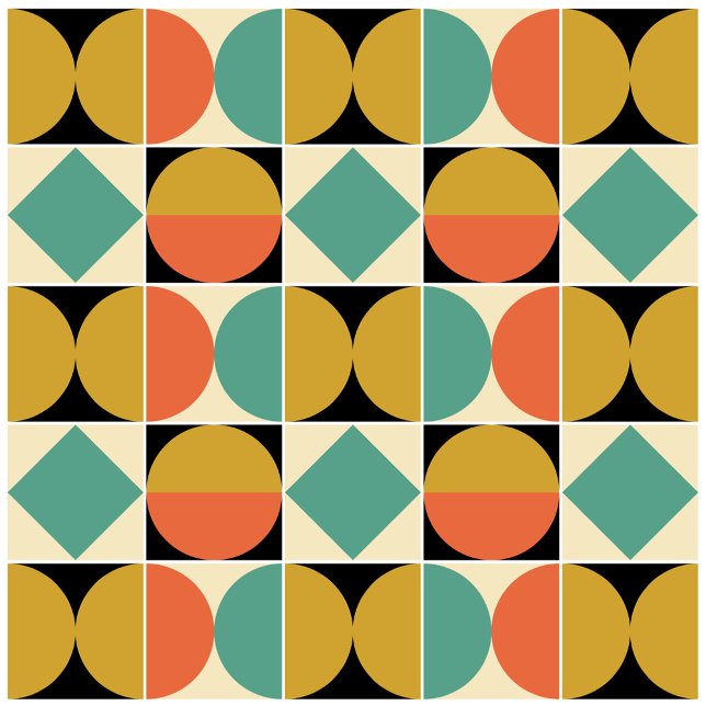 Mid Century Modern Geometric Border 4 Tile (Creator Uploaded)