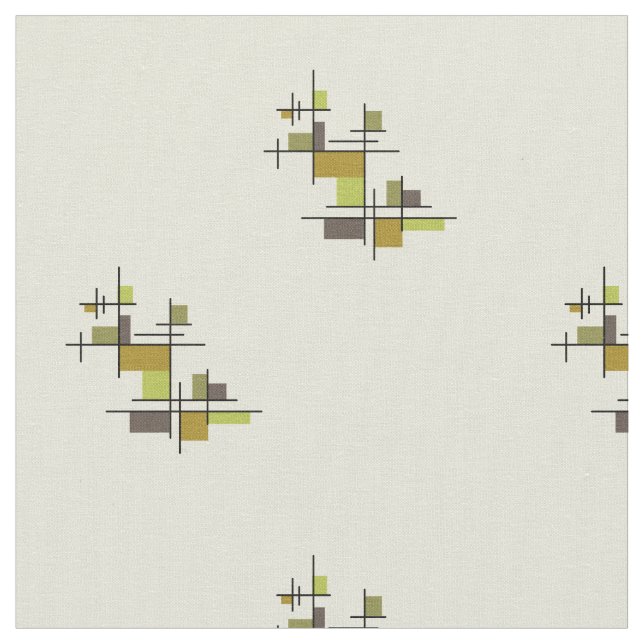 Mid Century Modern Geometric Chartreuse Fabric (Close Up)