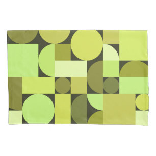 Mid Century Modern Geometric Chartreuse Pillowcase