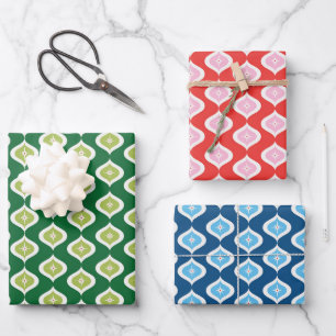Mid Century Modern Geometric Christmas Wrapping Paper Sheet