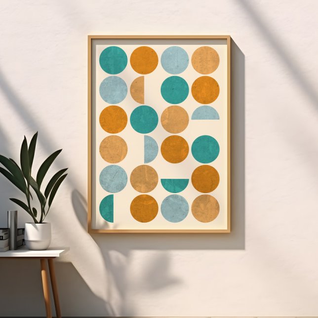 Mid Century Modern Geometric Circles Abstract Poster (Creator Uploaded)