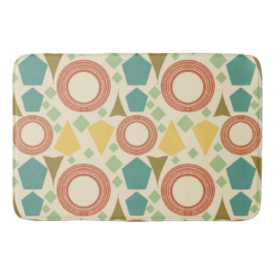 Mid Century Modern Geometric Colorful Bathmat