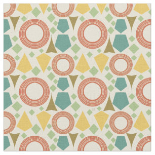 Mid Century Modern Geometric Colourful  Fabric