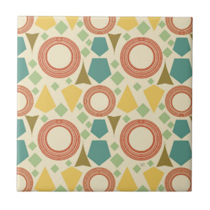 Mid Century Modern Geometric Colourful Tile